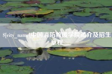 禹城中国消防救援学院简介及招生章程