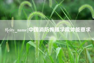 禹城中国消防救援学院体能要求