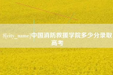 禹城中国消防救援学院多少分录取高考