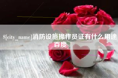 禹城消防设施操作员证有什么用途百度