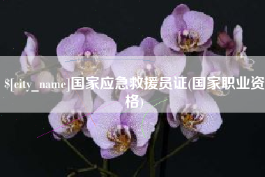禹城国家应急救援员证(国家职业资格)
