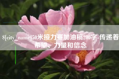 禹城50米接力赛加油稿200字-传递着希望、力量和信念