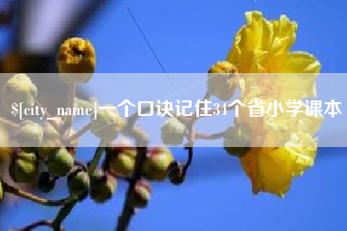 禹城一个口诀记住34个省小学课本