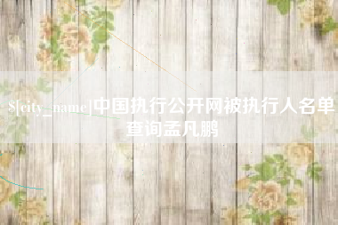 禹城中国执行公开网被执行人名单查询孟凡鹏