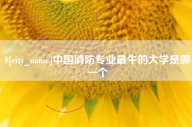 禹城中国消防专业最牛的大学是哪一个