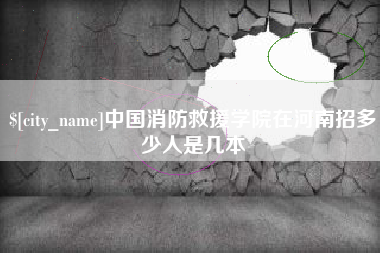 禹城中国消防救援学院在河南招多少人是几本