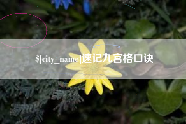 禹城速记九宫格口诀
