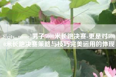 禹城男子5000米长跑决赛-更是对5000米长跑决赛策略与技巧完美运用的体现