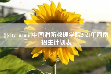 禹城中国消防救援学院2021年河南招生计划表