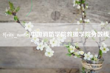 禹城中国消防学院救援学院分数线
